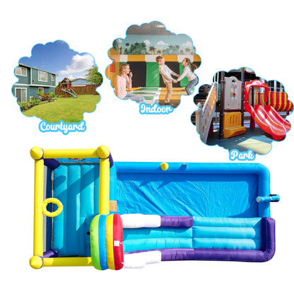 16ft Inflatable Water Slide Bounce House w/ Splash Pool for Kids, Backyard Party