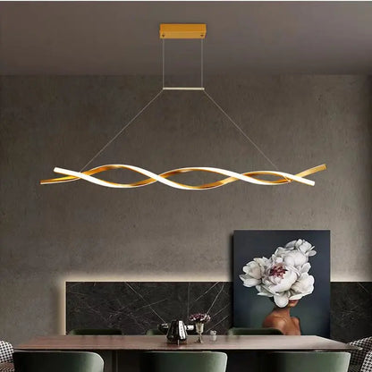 Minimalist LED Chandelier for Dining Room. Modern Geometric Kitchen Pendant Light Simple Home Decor