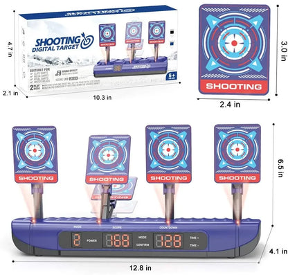 For Nerf Guns Bullets Shooting Target 4 Modes Digital Scoring Auto Reset Target Kid Shooting Game Toys for Kids 2 To 4 Years Old