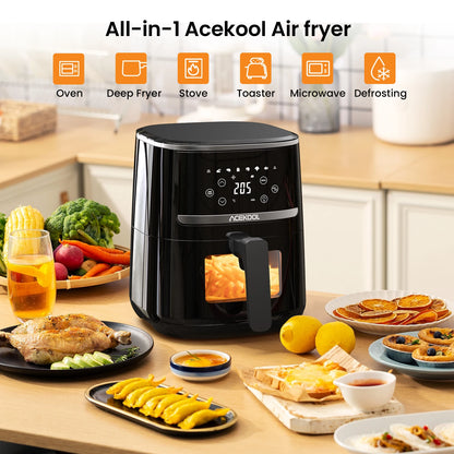 5 Quart Digital Display Air Fryer Toaster Oven Combo, with 8 Cooking Presets Oil less Cooker