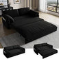 63.8" Futon Sofa Bed Queen Size, Pull Out Bed, 3-in-1 Convertible Sleeper Sofa with Side Pocket, Modern Velvet Futon Couch