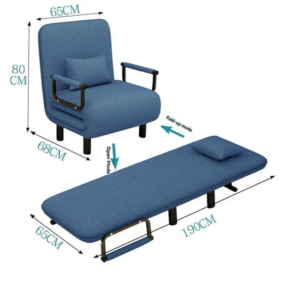 Modern folding sofa bed with with armrest for small apartment