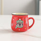 Christmas Ceramic Coffee Mug, Santa, Snowman, Reindeer & Xmas Tree Porcelain Latte Tea Cup Winter Holiday Gift