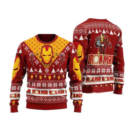 Winter New Marvel Christmas Sweater Iron Man Series. Creative Fashion Personalized Holiday Wear for Men