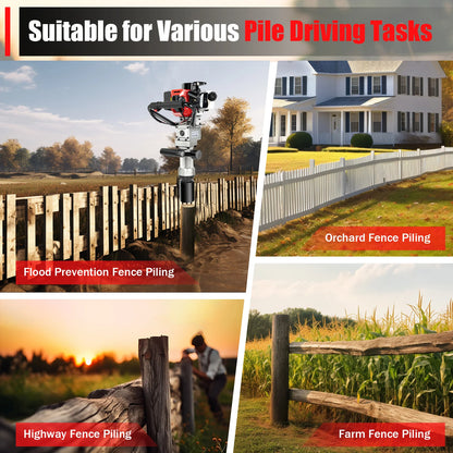 2-Stroke 32.6cc Heavy Duty Fence Hammer T Post Driver Gasoline Petrol Powered Pile Driver 900W For Garden Farm