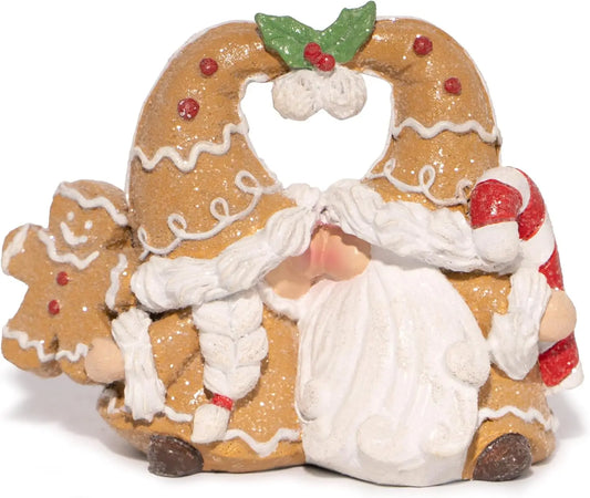 Christmas Gingerbread Gnome Decoration, Elf Figurines Winter Decor