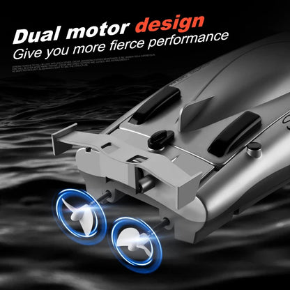 2.4G RC High Speed Racing Boat. Waterproof with Double Motor Professional Speedboat. Toy Gift for kids & boys