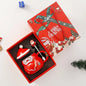 New Year Gift Set Ceramic Christmas Mug with Lid Spoon