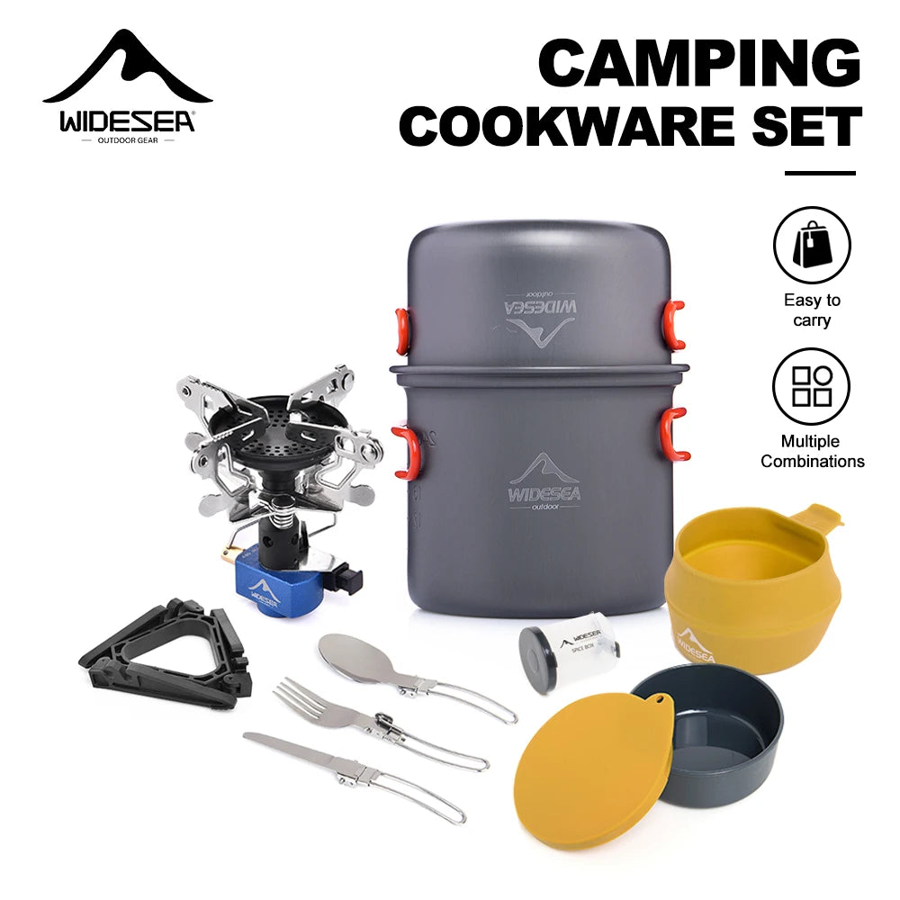 Widesea Camping Gas Stove Tableware Set. Portable Gear Gadgets for Camping