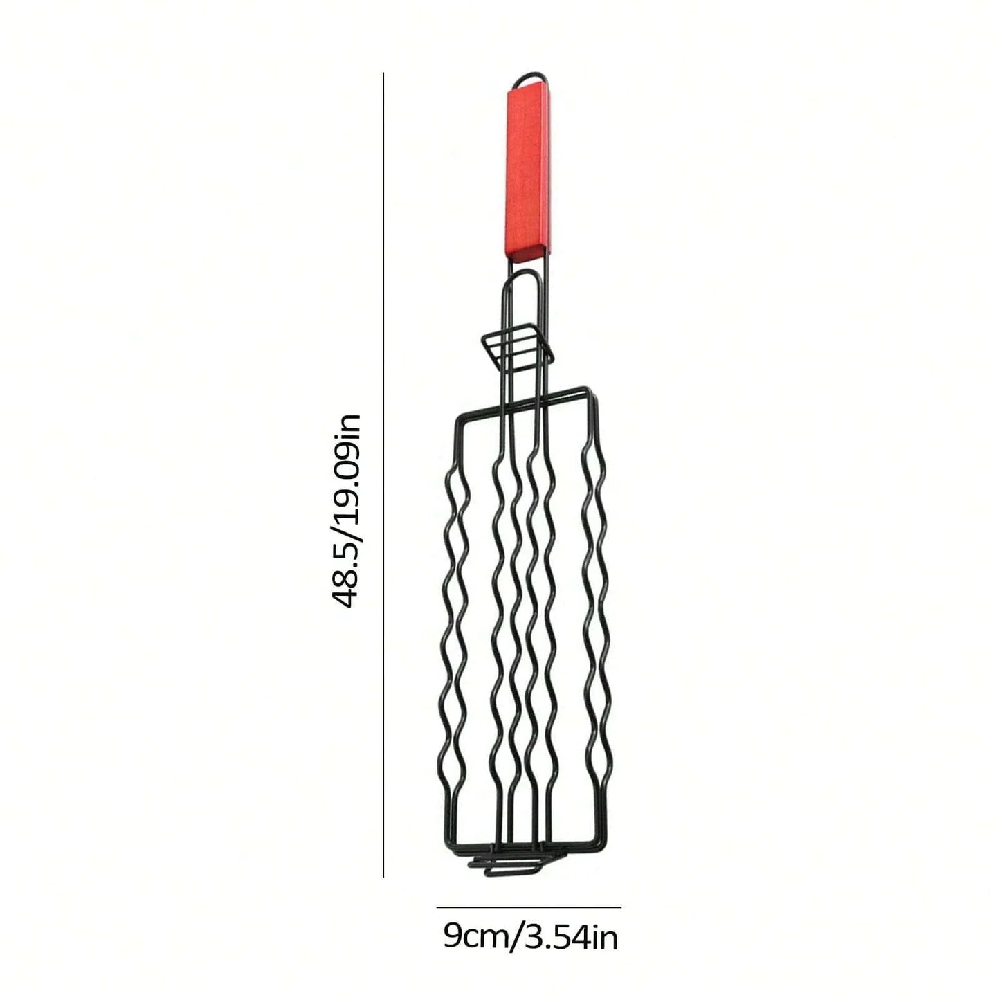 New Removable Hot Dog Grill With Wooden Handle. Sausage Grill Cage Portable Outdoor BBQ Rack