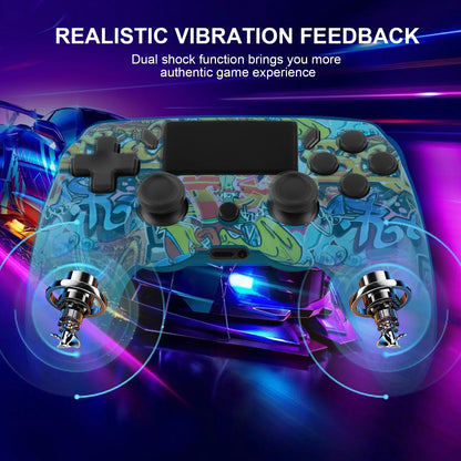 GAMINJA P47 Wireless Bluetooth Controller, Gamepad With 6-axis Gyroscope, Touchpad Dual Vibration For PS4 PC Wins 7 8