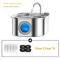 3.2L/108oz Large Capacity Pet Water Fountain 304 Stainless Steel Cat Water Fountain Ultra Quiet Pet Water Dispenser for Cats Dogs Automatic Drinking Bowl with Filter