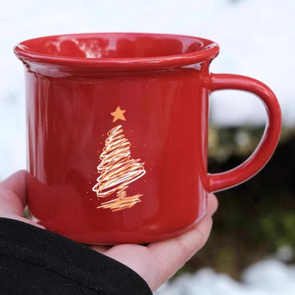 Big Red Christmas Ceramic Mug for Holiday Gifts