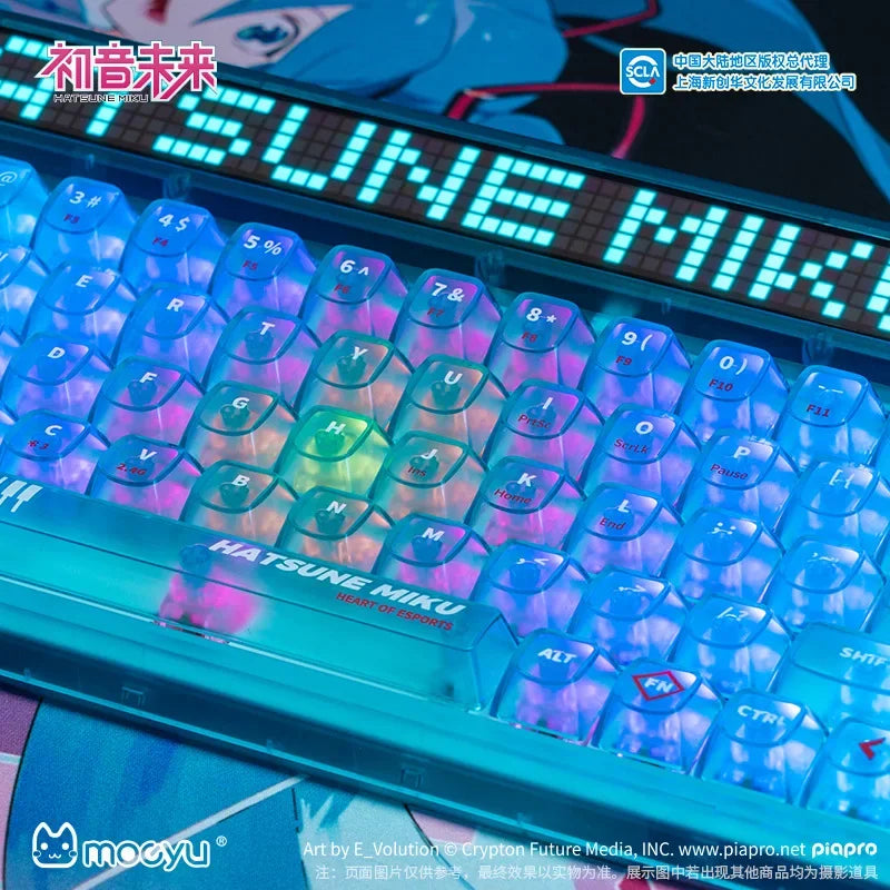 Hatsune Miku Esports Heart Series Set Mechanical Keyboard, Mouse, Mouse Pad, Water Cup  &Headphones Paper Box Premium Desktop Gift