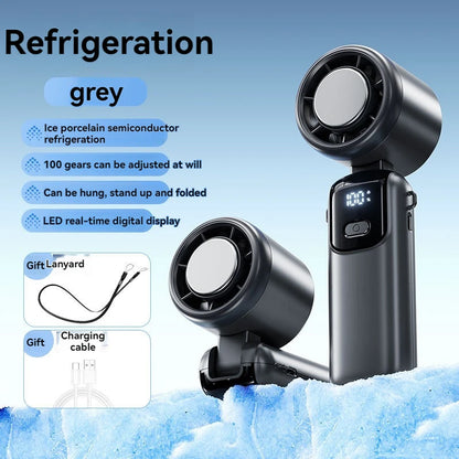 JPNPL 4000mAh Handheld High-speed Fan with 100 Speed Adjustable. Portable For Outdoor