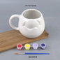 Creative DIY Christmas Tree Ceramic Cup Pure White Color it Yourself with Lid Mug Cup Couple Christmas Universal Coffee Cup