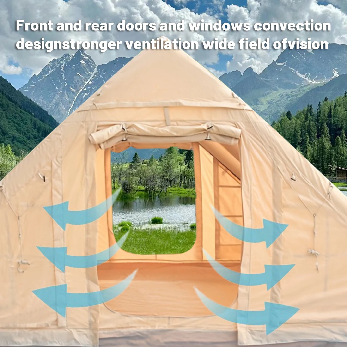 Inflatable water-resistant  camping tent 4-8 people