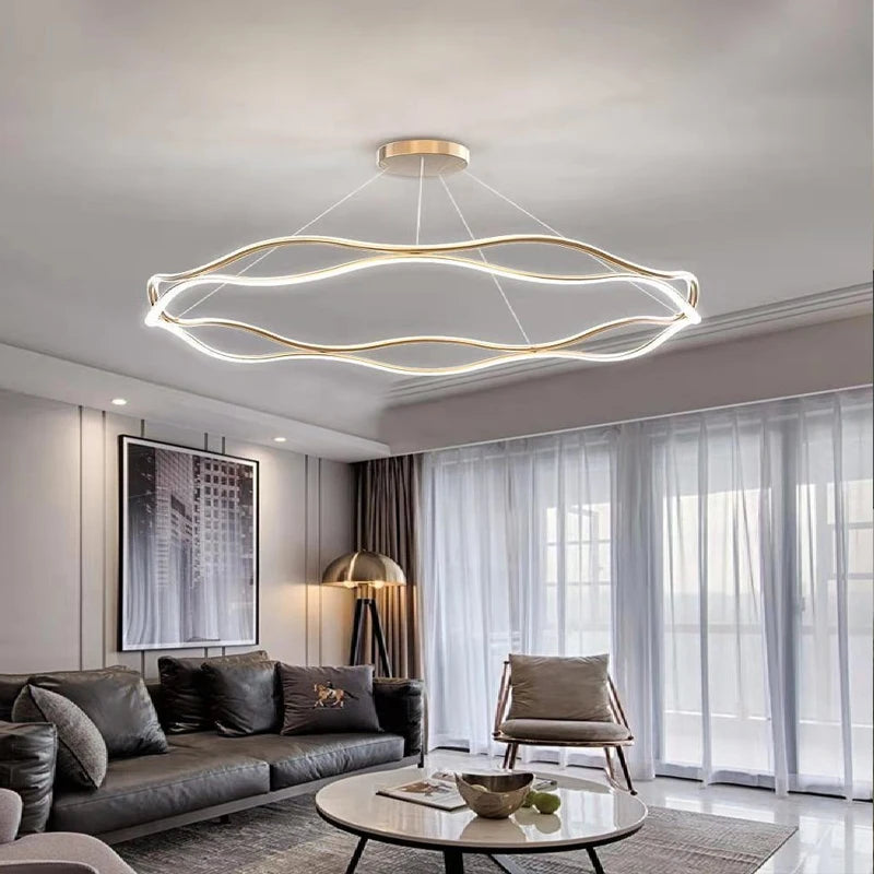 Modern Minimalist Chandelier. Nordic Luxury Living Room LED Ceiling Lamps. Home Decor Designer Bedroom Hanging Lights