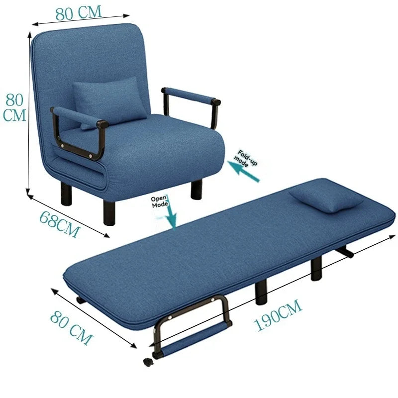 Modern folding sofa bed with with armrest for small apartment