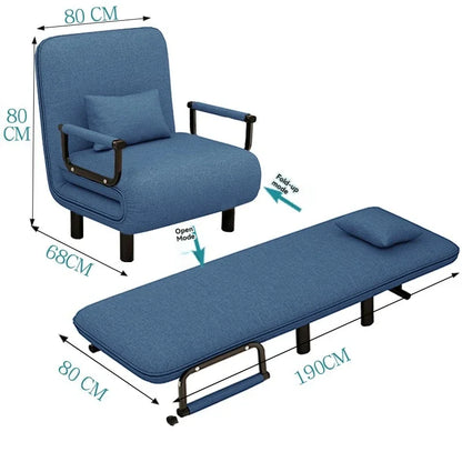 Modern folding sofa bed with with armrest for small apartment