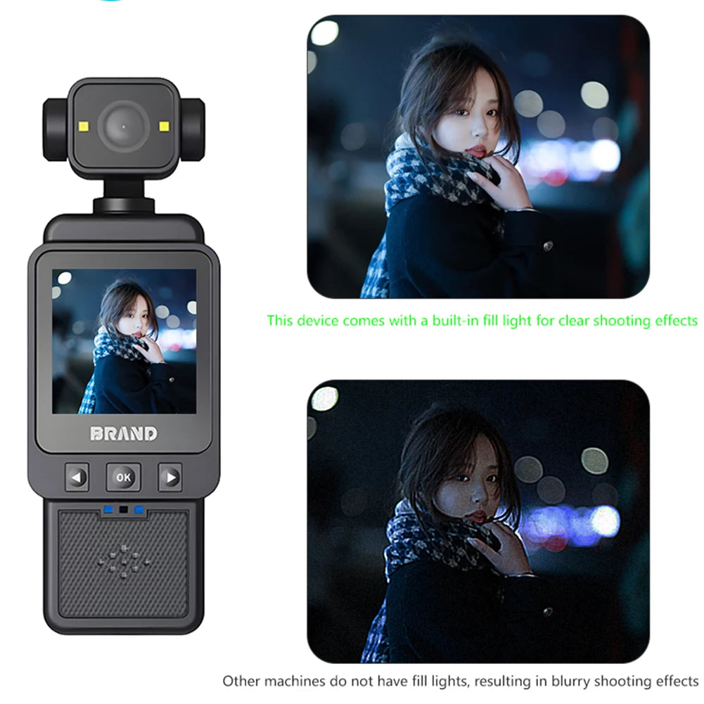 New 1080P Action Camera HD 180 ° Rotating Mini Portable Sports Wearable Body Camera