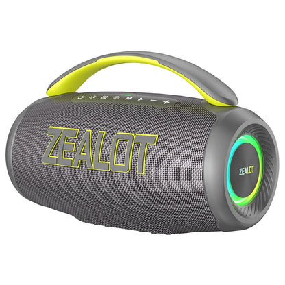 ZEALOT-P12 Speaker 60W Portable Bluetooth Speaker with IPX6 Waterproof, Comfortable handle, Controllable lighting, TF, USB