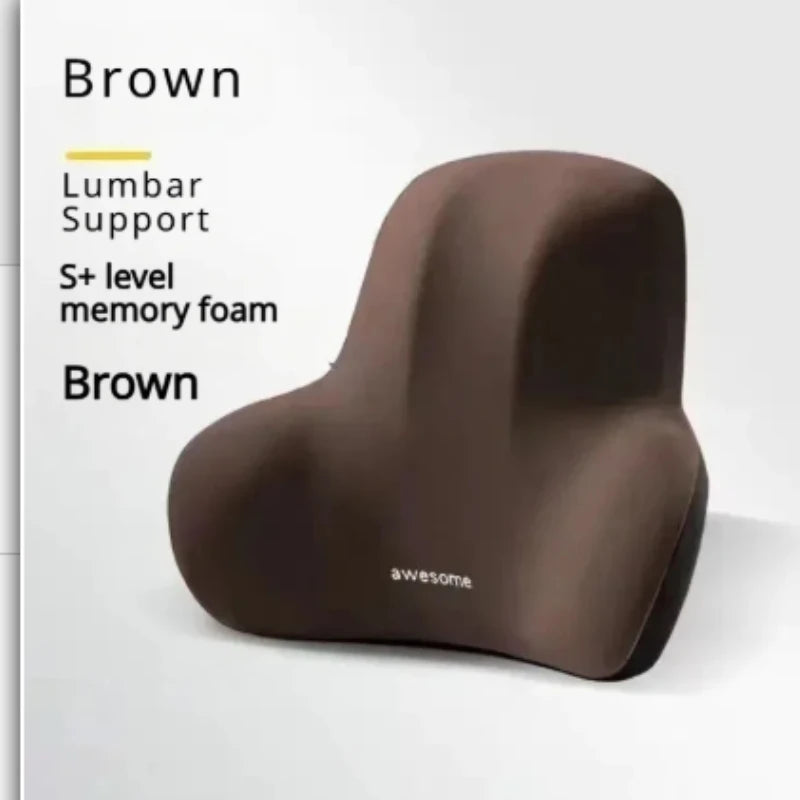 Memory Foam Lumbar Back Cushion for Car, Office, Gaming Chairs and Postpartum Waist Support Multi Functional Pain Relief Pillow