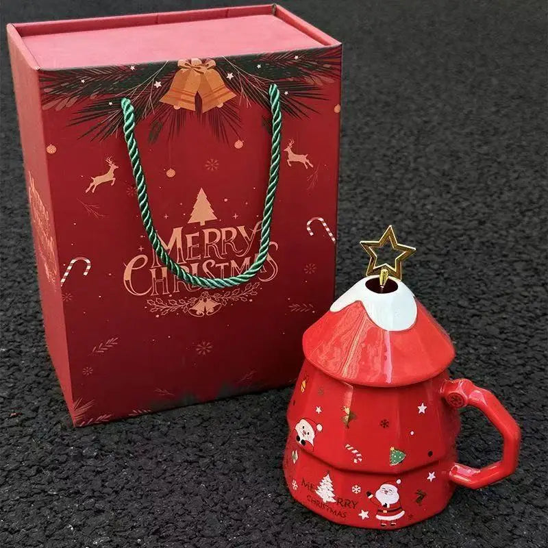 Christmas Tree Ceramic Mug Perfect for Morning Holiday Coffee or Tea