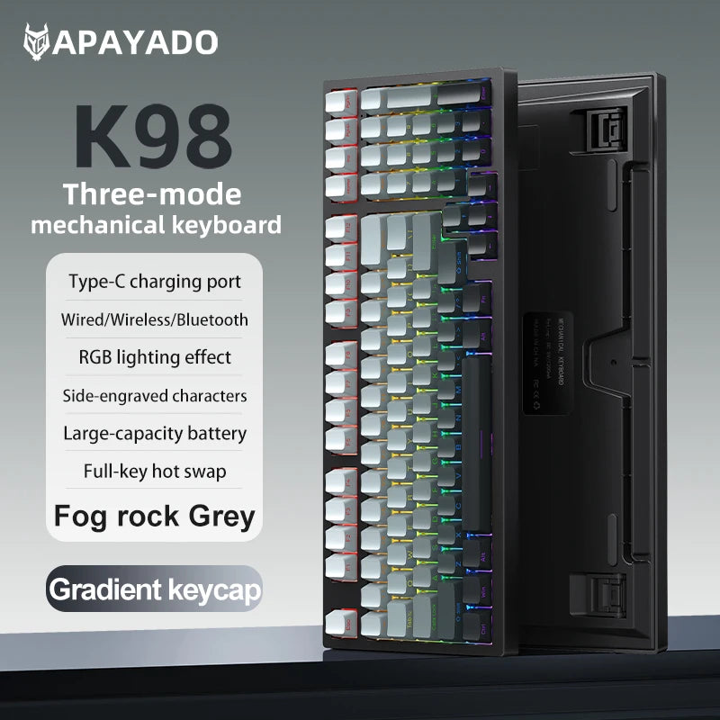 APAYADO K98 Three-Mode Wireless Gaming Mechanical Keyboard