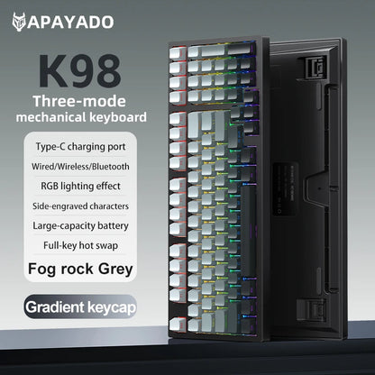 APAYADO K98 Three-Mode Wireless Gaming Mechanical Keyboard