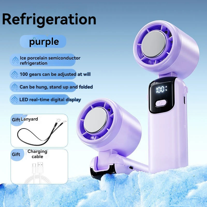 JPNPL 4000mAh Handheld High-speed Fan with 100 Speed Adjustable. Portable For Outdoor