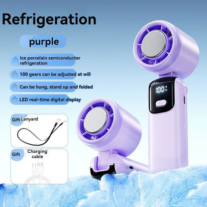JPNPL 4000mAh Handheld High-speed Fan with 100 Speed Adjustable. Portable For Outdoor