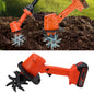 Cordless Tiller Cultivator Battery Powered Garden Cultivator. Mini Tiller for Weeding, Battery Charger Included