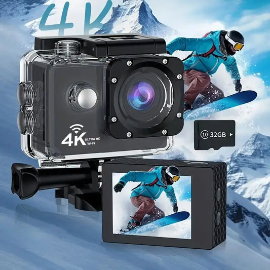 2.0" Action Camera Ultra HD 4K 30FPS WiFi Underwater Cameras. Waterproof Helmet Bicycle Video Recording Camera for Outdoor Sport Cam