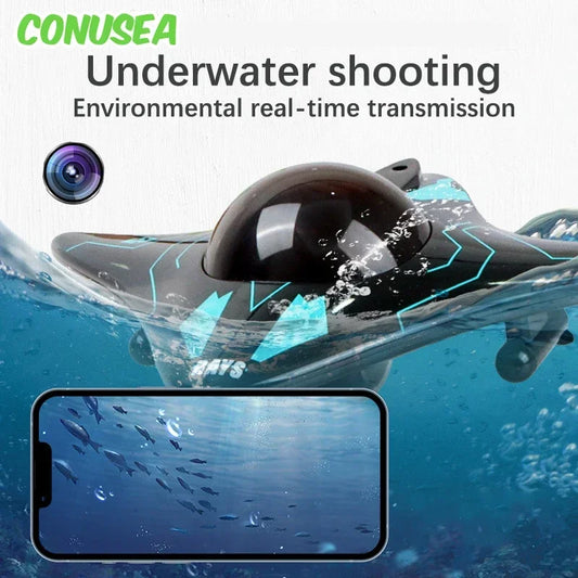 6CH RC Boat Submarine With Camera. Underwater Remote Control. Wifi FPV Remote Control Boats For Kids Gifts