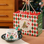Christmas Gifts % Holiday Gift Set Ceramic Mugs for Coffee, Milk & Tea with Christmas Themed Designs