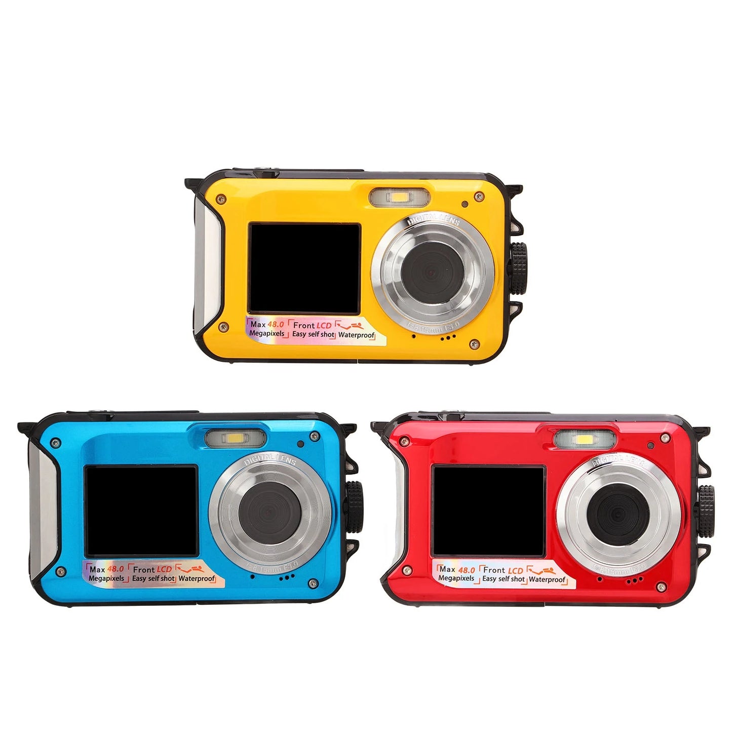 Full HD 2.7K 48MP 10ft Waterproof Underwater Digital Camera with 16X Digital Zoom
