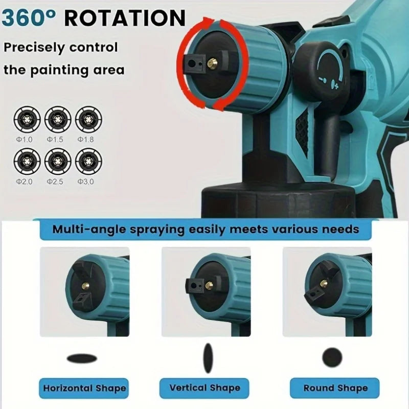 Electric Spray Gun Cordless Paint Sprayer 1L