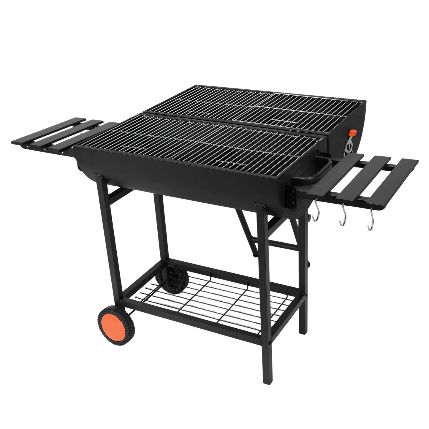 Extra Large Charcoal Barbecue Grill. Outdoor BBQ Grill. Charcoal Barrel Grill for Outdoor Backyard or Picnic Parties
