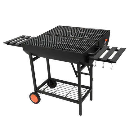 Extra Large Charcoal Barbecue Grill. Outdoor BBQ Grill. Charcoal Barrel Grill for Outdoor Backyard or Picnic Parties