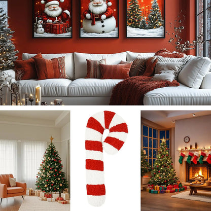 Candy Cane Throw Pillow Sofa, Plush Cushion Christmas Decor for Sofa Bed