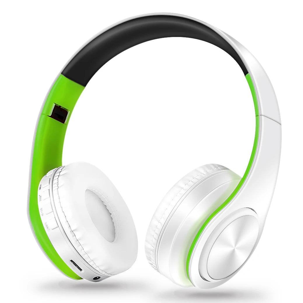 Black &Gold Wireless Headphones.  Stereo Headset for Gaming with Built-in MIC. Universal for Android and iOS