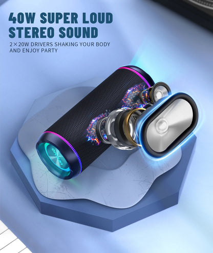 Ortizan X30 Portable Bluetooth Speakers Bass Boost, Powerful Wireless IPX7 Waterproof Speaker