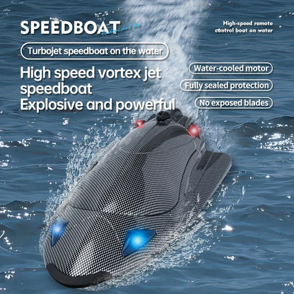 Large Rc Boat 2.4G Remote Controlled Water-Cooled Turbo jet Ship 40Km/h High Speed Speedboat with Led Light Kids Toys