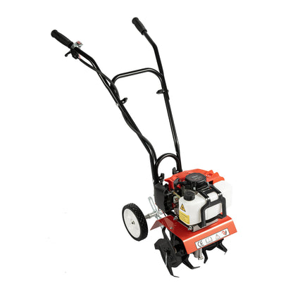 52CC Farm Cultivator Scarifier Garden Tiller, Gasoline powered Farming Cultivation Tool, Soil Loosening 4 Blades 1700W for Farmlands
