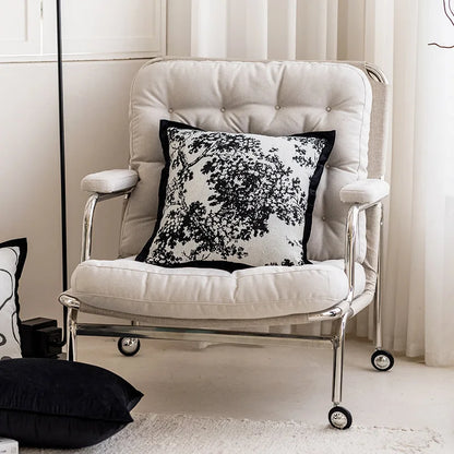 Modern simple Cushion black and white Chenille jacquard Pillow