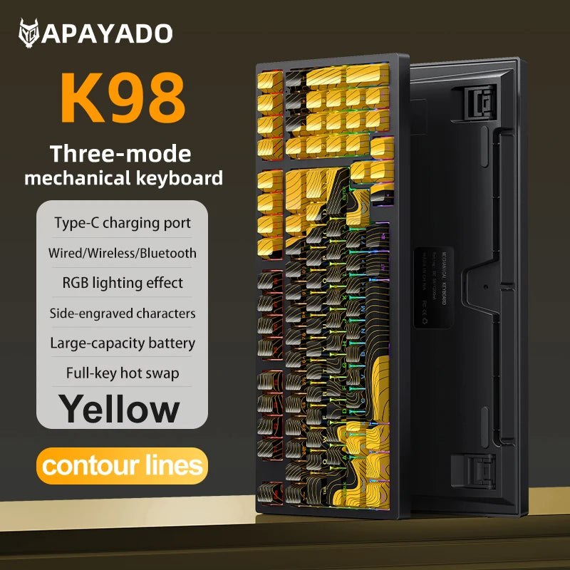 APAYADO K98 Three-Mode Wireless Gaming Mechanical Keyboard