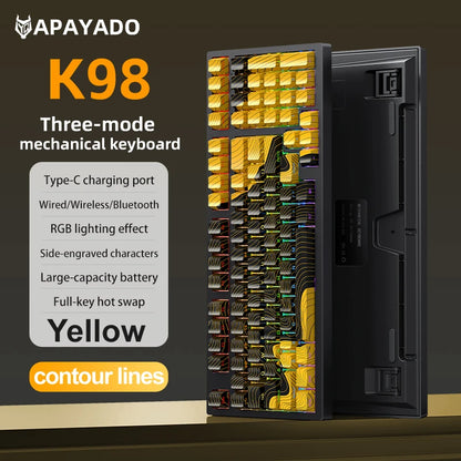 APAYADO K98 Three-Mode Wireless Gaming Mechanical Keyboard