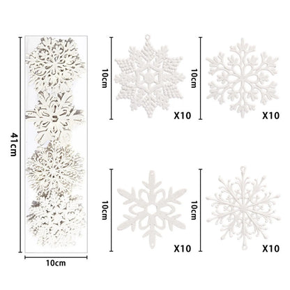 40pcs Christmas Snowflakes Xmas Tree Hanging Winter  Decoration