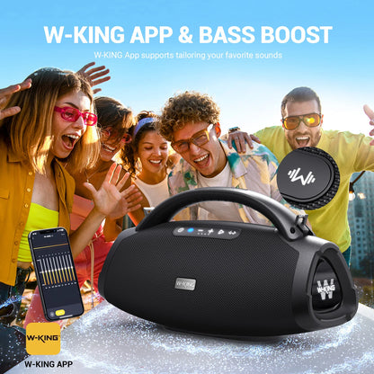 W-KING D20 Portable Bluetooth Speakers, 200W RMS Massive Bass Party Boombox, IPX7 Waterproof Speaker Large